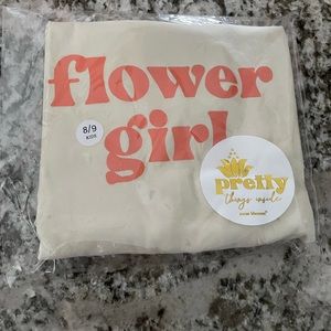 Flower Girl Shirt Kids Cream And Peach Letters
